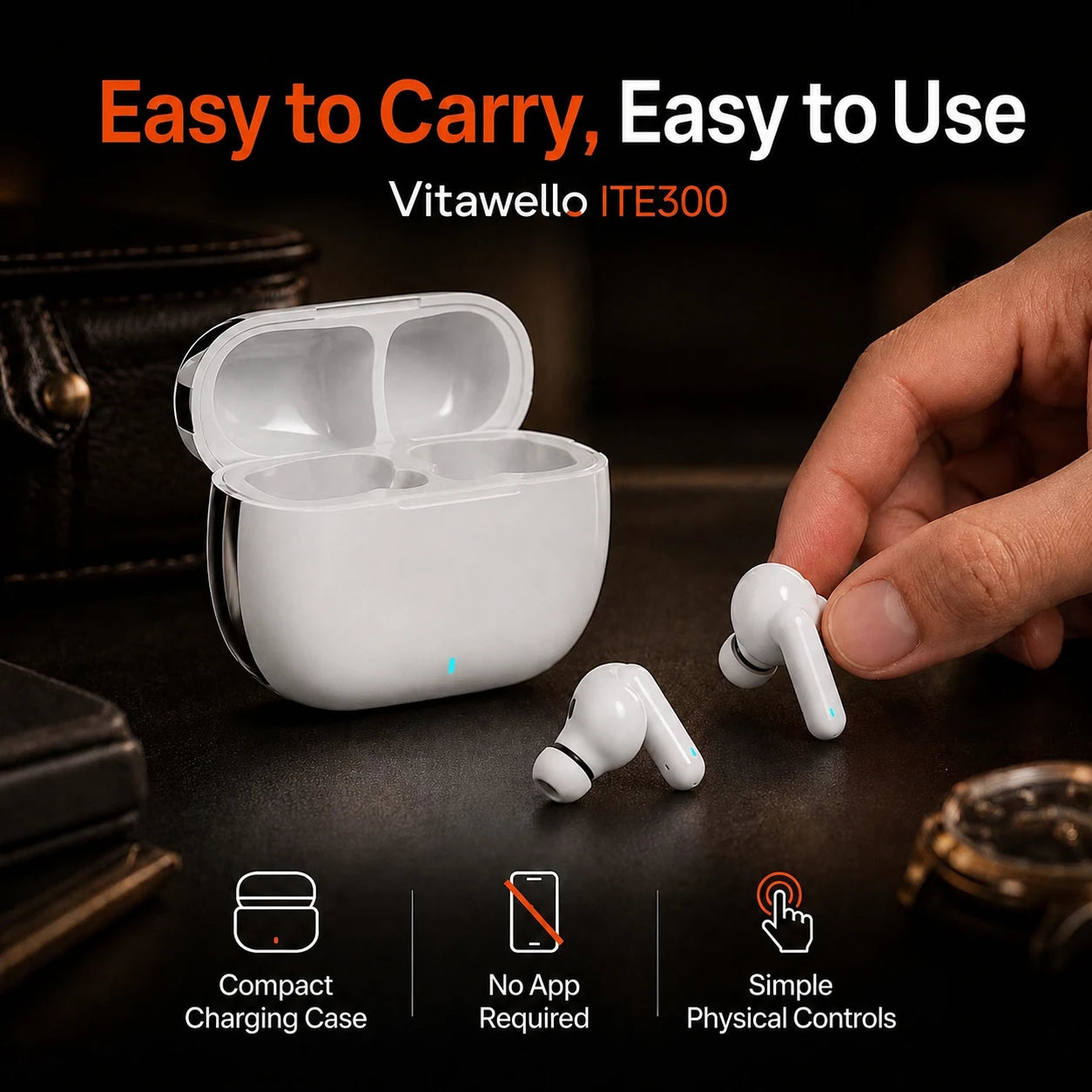 Vitawello ITE300 Rechargeable OTC Hearing Aids