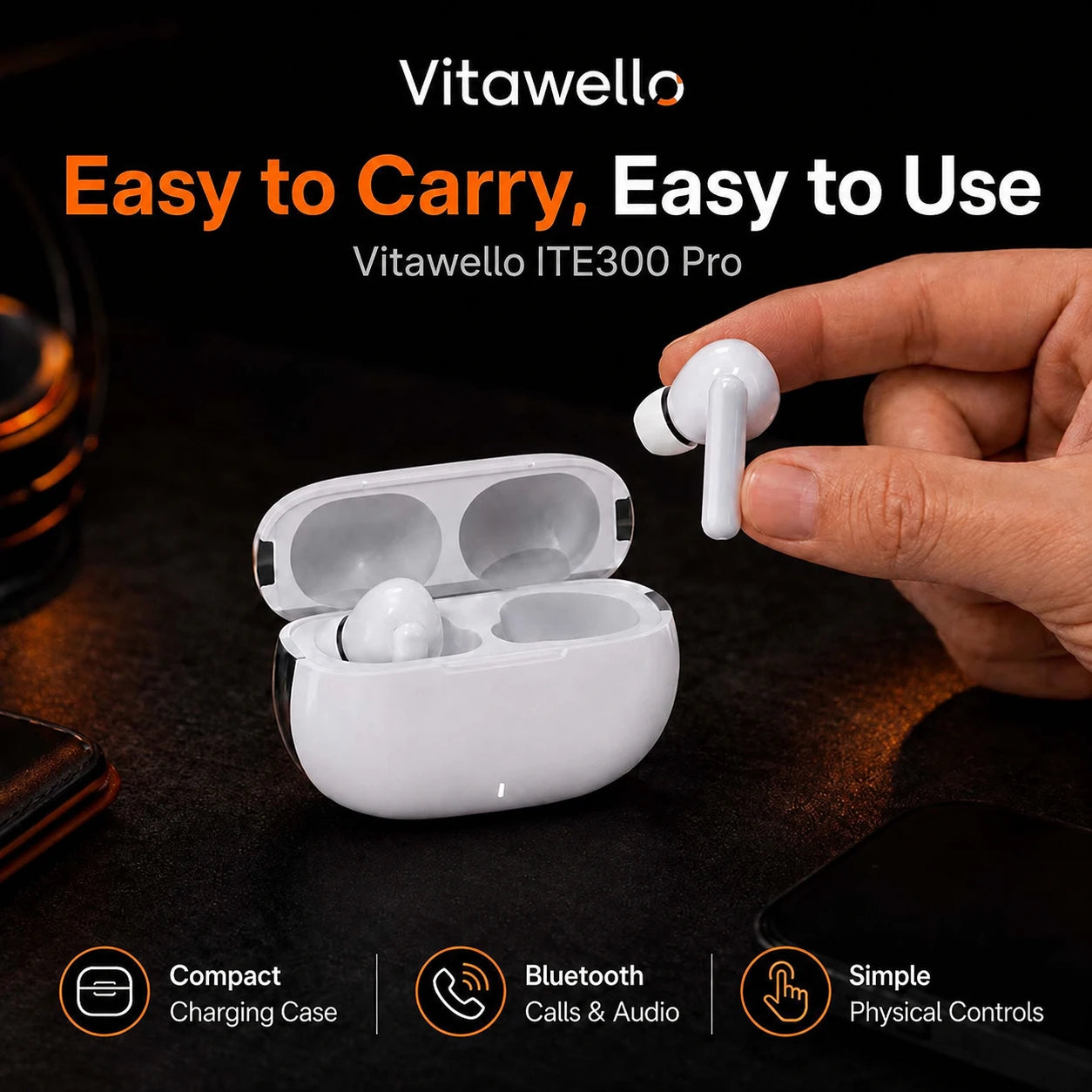 Vitawello ITE300 pro Rechargeable OTC Hearing Aids